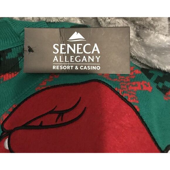 Seneca Allegany Ugly Christmas Sweater Santa Favorite Place To Play XL - Picture 5 of 12